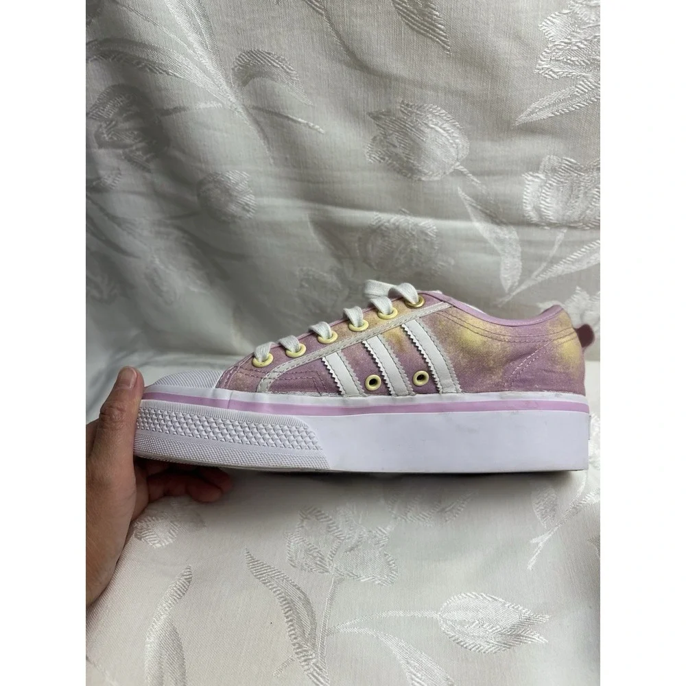 Adidas Nizza Platform Womens Shoes 6 Pink Multi‎ Canvas Casual Streetwear School